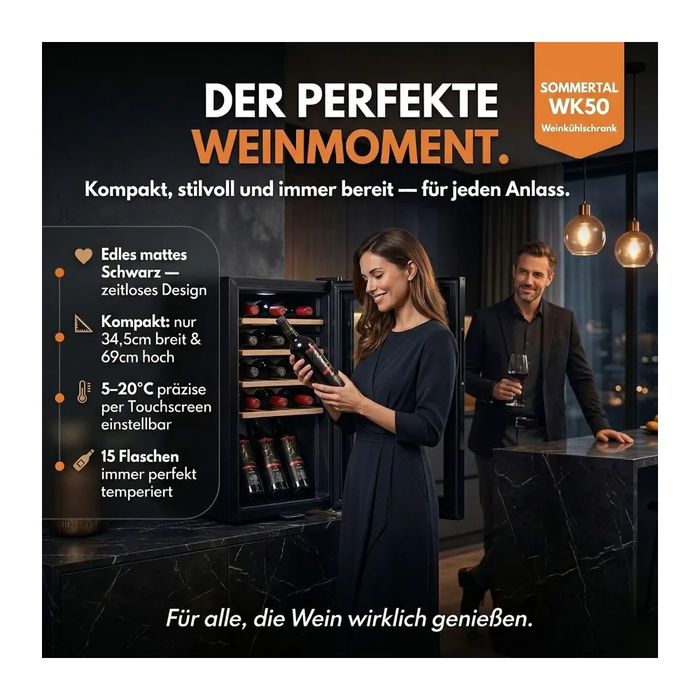 Sommertal Frigorifero per vino con porta in vetro WK50 — 5