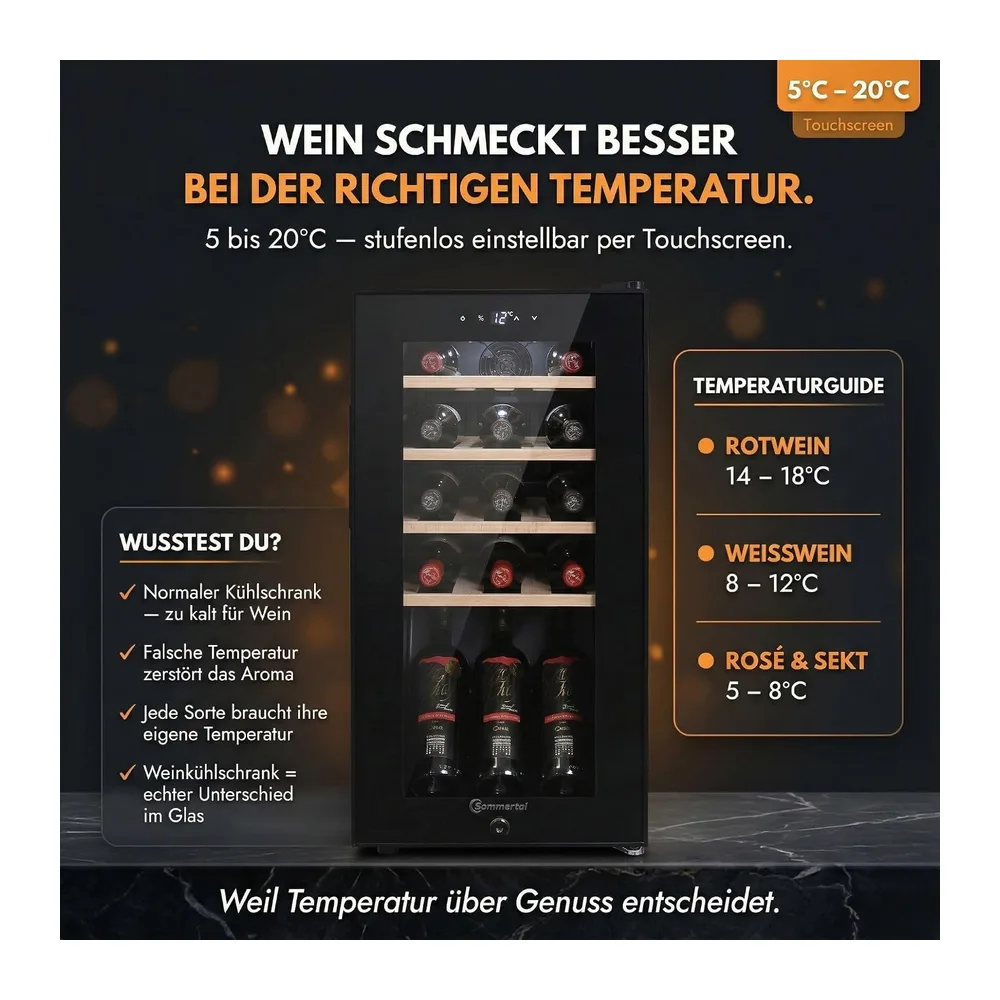 Sommertal Frigorifero per vino con porta in vetro WK50 — 6