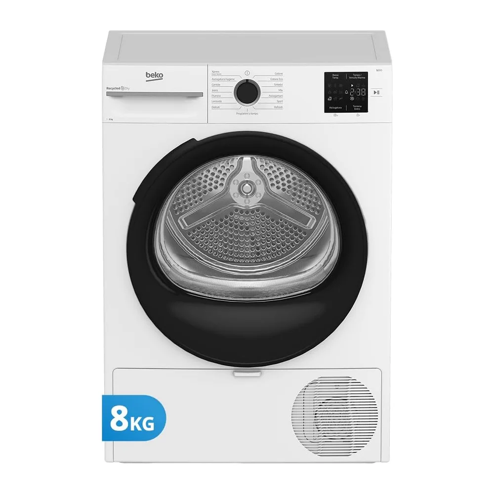 Beko BMTAM83EB Asciugatrice 8 Kg Slim, Classe D [Classe di efficienza energetica D]