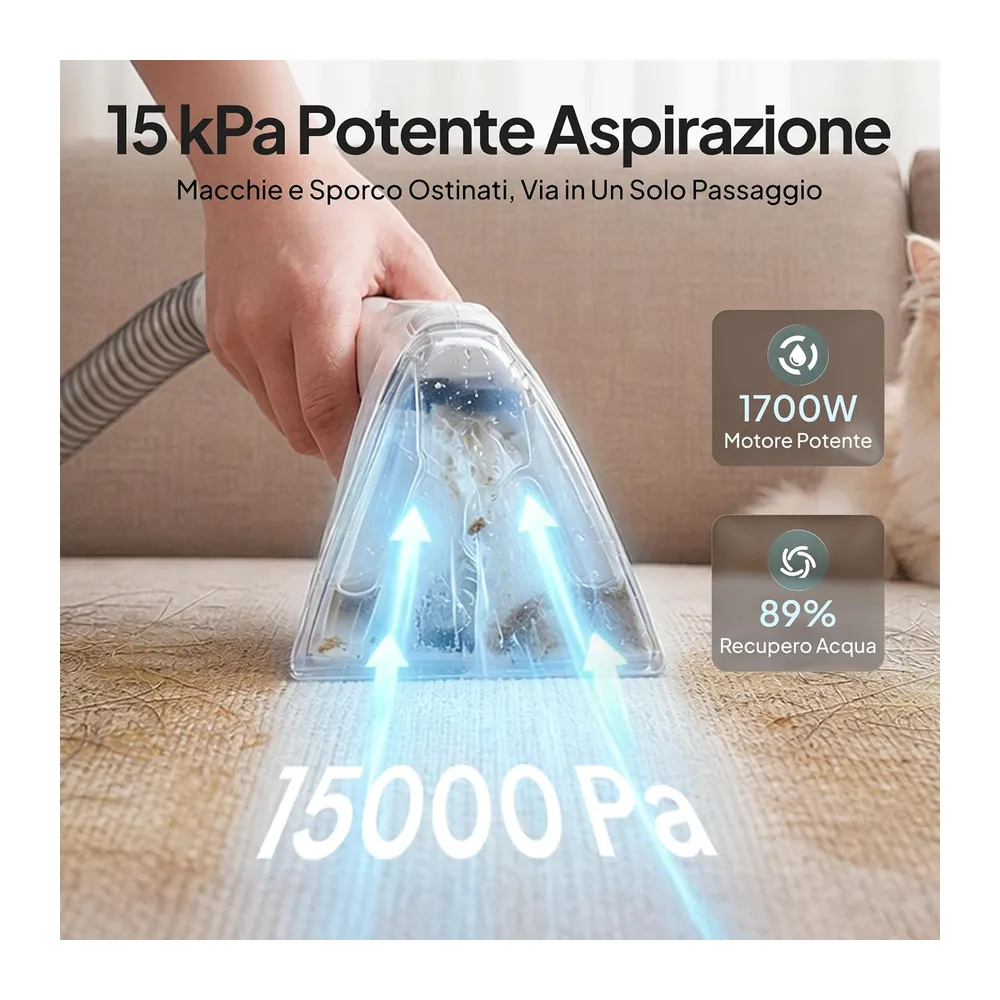 Livatro Lavatappeti e Pulitore a Vapore 1700 W per Divani — 5