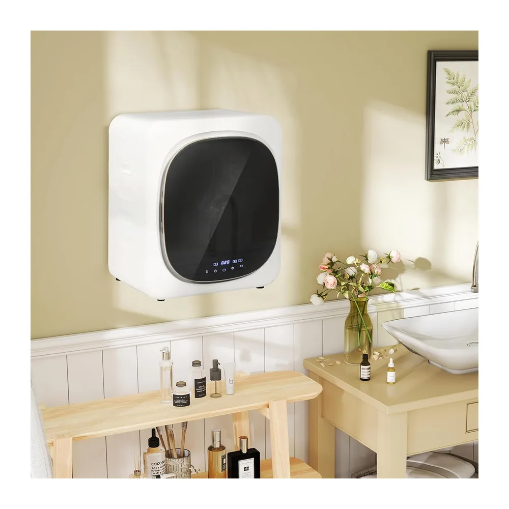 HOMCOM Mini Asciugatrice Portatile 2.5kg 6 Programmi Display Touch Bianco [Classe di efficienza energetica G] — 2