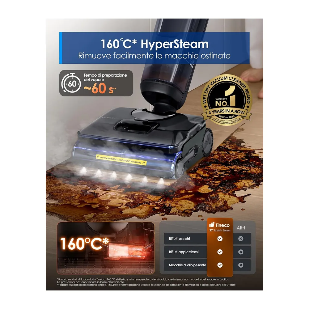 Tineco Floor ONE S7 Stretch Steam Lavapavimenti a Vapore Senza Fili — 2