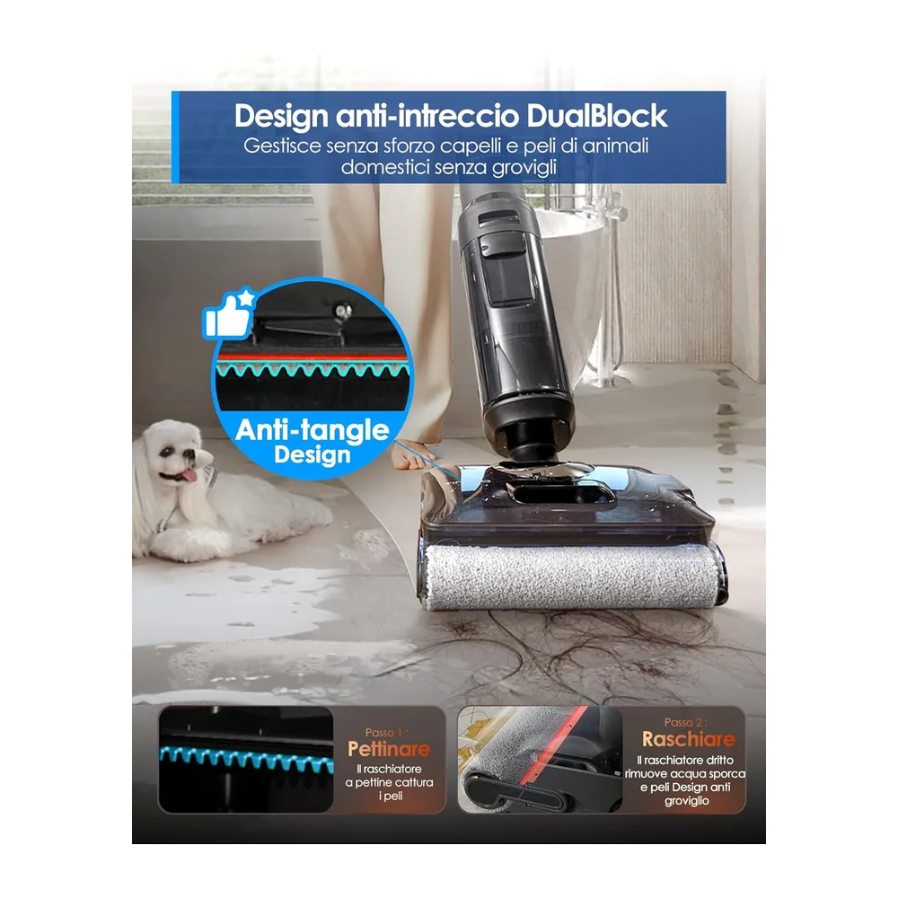 Tineco Floor ONE S7 Stretch Steam Lavapavimenti a Vapore Senza Fili — 4