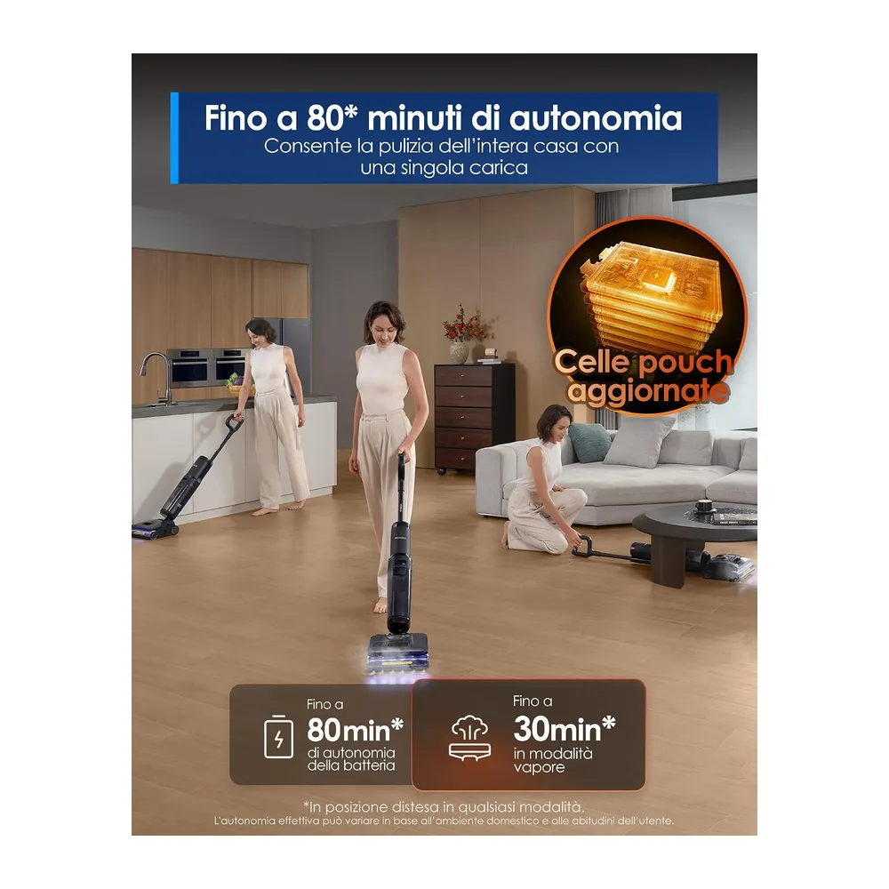 Tineco Floor ONE S7 Stretch Steam Lavapavimenti a Vapore Senza Fili — 6