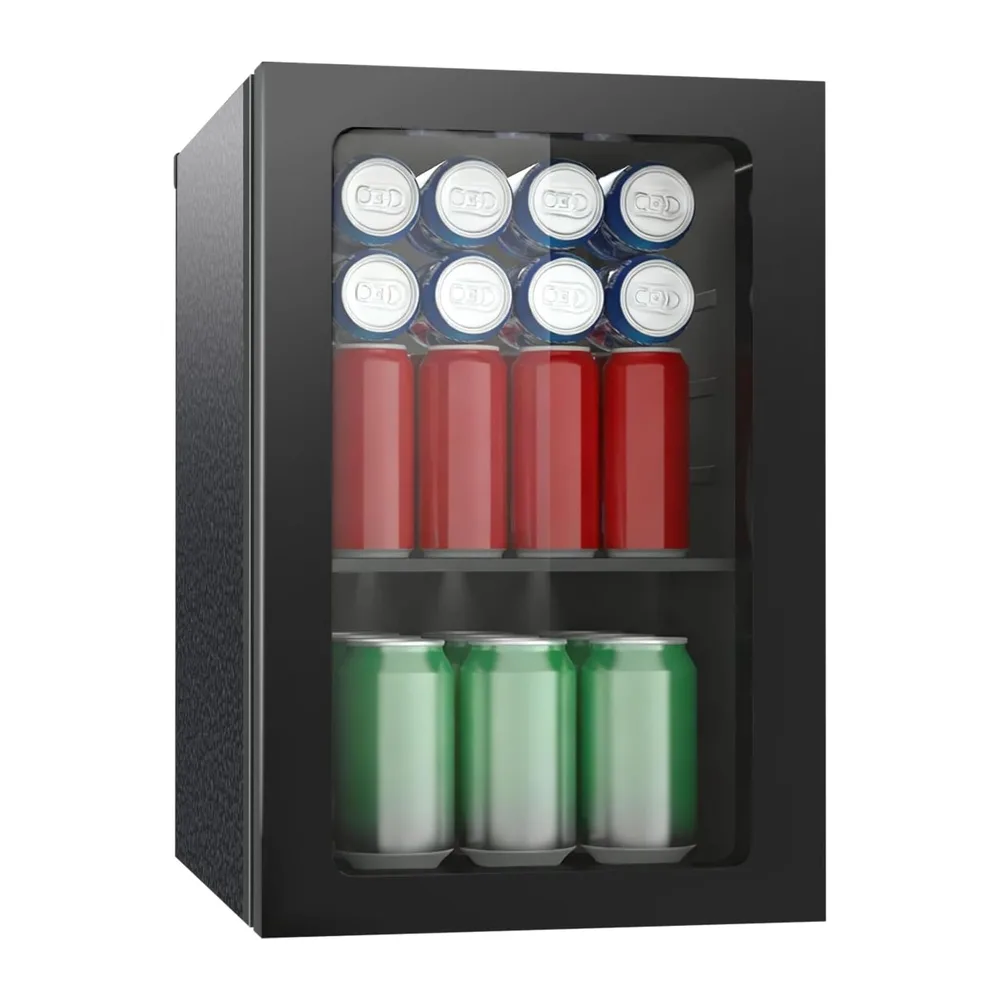 Frigorifero per bevande, 24 lattine/20 litri, mini frigorifero con porta in trasparente per birra o vino,