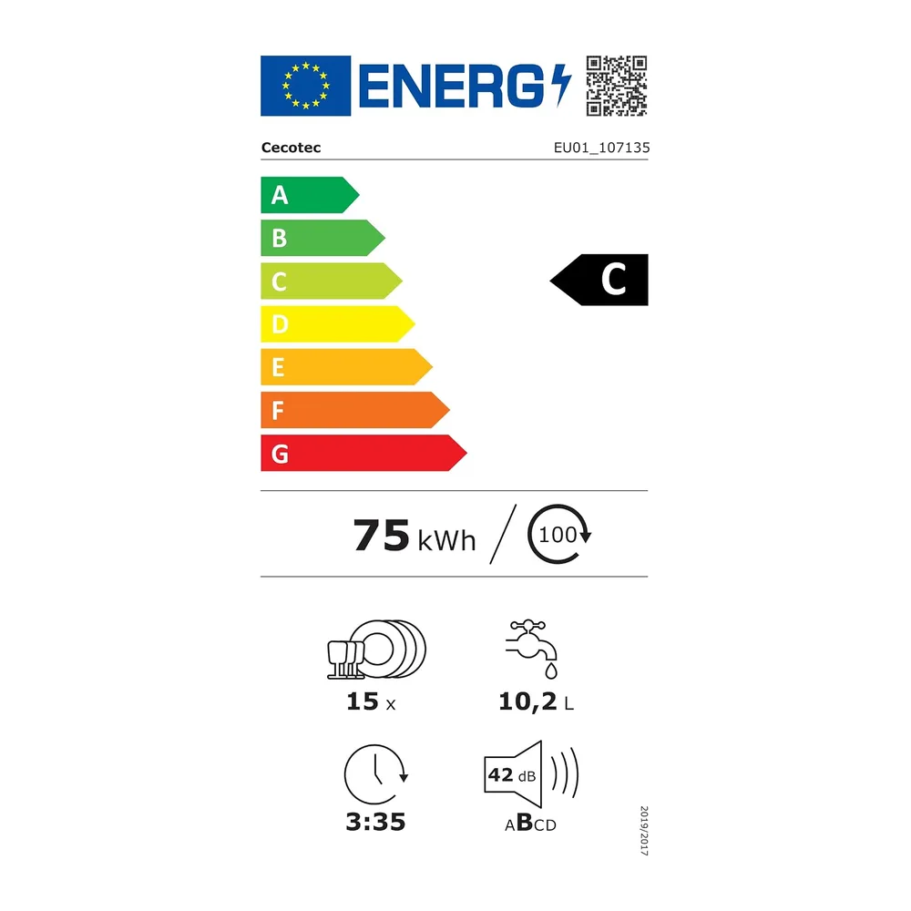 Cecotec Lavastoviglie Semi-Integrata 60cm Bolero Aguazero 6620 S-BI C — 6