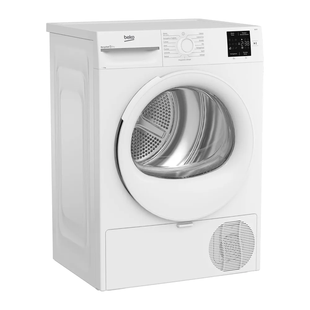 Beko Asciugatrice BMTR38W 8 Kg, con Pompa di calore, Libera Installazione, Display digitale, Classe — 2