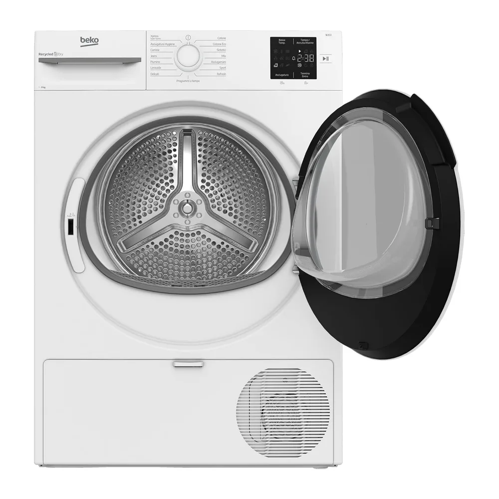 Beko Asciugatrice BMTR38W 8 Kg, con Pompa di calore, Libera Installazione, Display digitale, Classe — 3