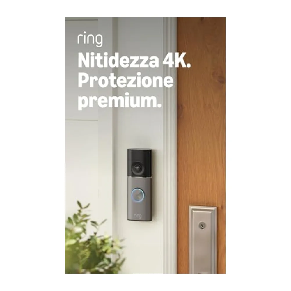 Ring Battery Video Doorbell 4K Pro, Videocitofono a batteria (ultimo modello), Campanello videocamera,