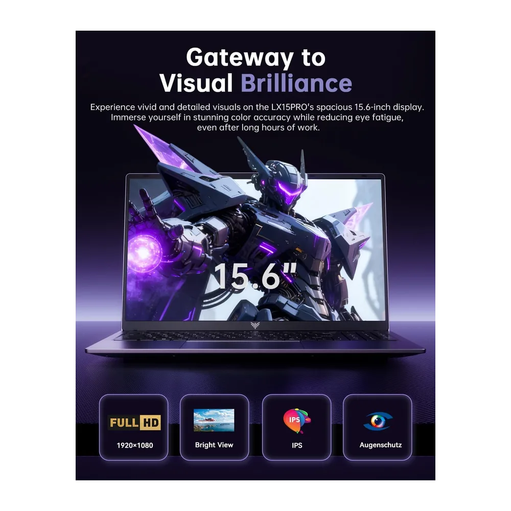 Portatile Da Gaming, Portatile Da 15,6 Pollici Con Processore Ryzen 7 5825U (Fino A 4,5 GHz), 16 GB Di RAM — 5