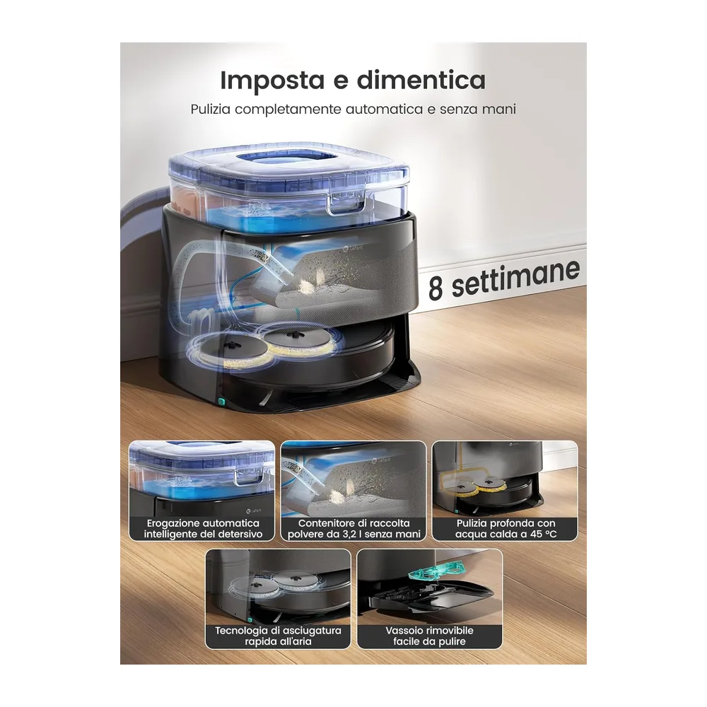 Lefant M3 Robot Aspirapolvere Lavapavimenti con Mappatura 12000Pa — 2