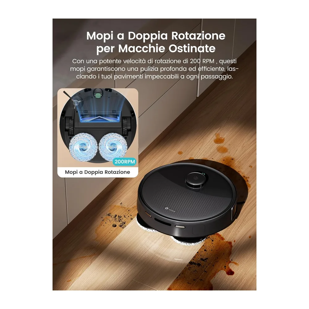 Lefant M3 Robot Aspirapolvere Lavapavimenti con Mappatura 12000Pa — 5