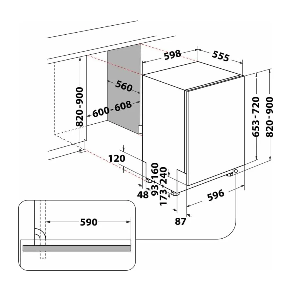 WHIRLPOOL W0I D741A S LAVASTOVIGLIE, 598 mm, Classe C [Classe di efficienza energetica C] — 5