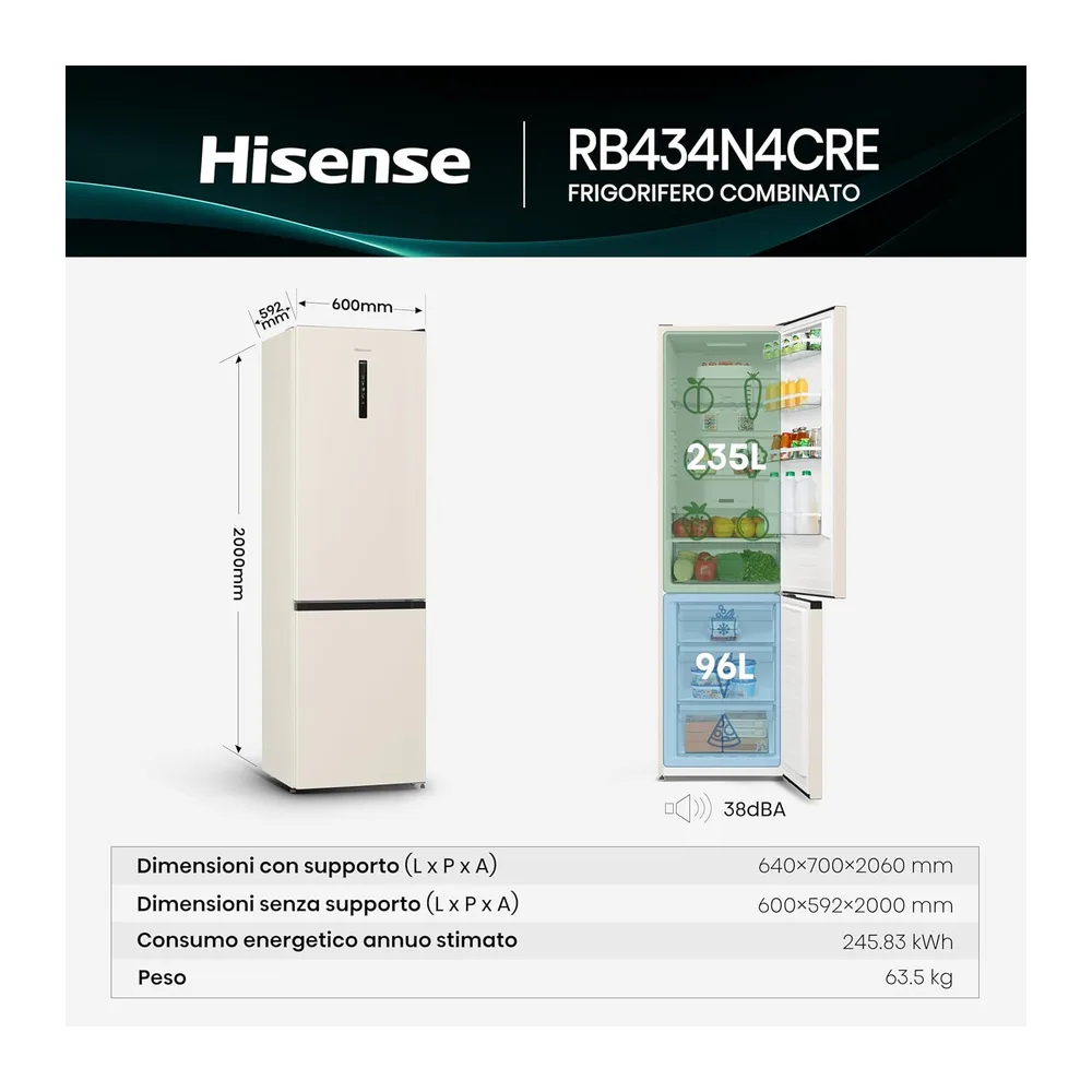Hisense RB434N4CRE Frigorifero Combinato — 2