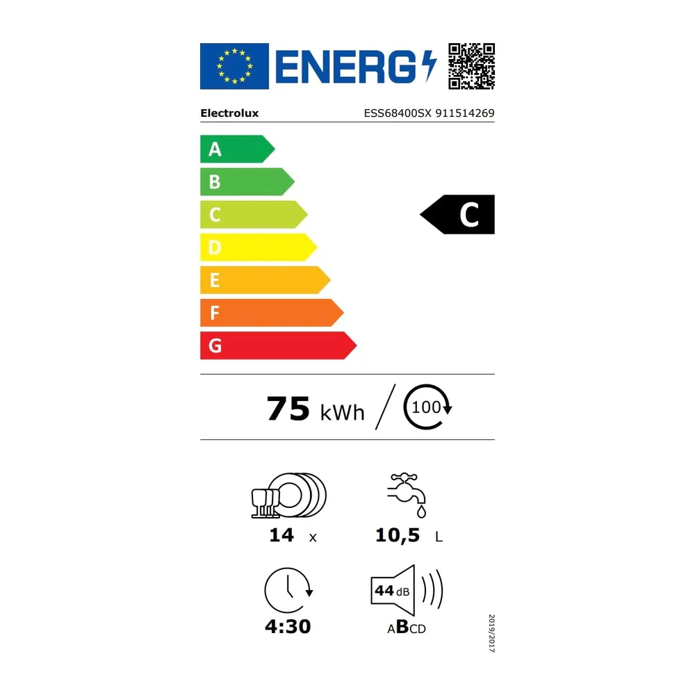 Electrolux Lavastoviglie Serie 600 14 Coperti ESS68400SX Inox [Classe di efficienza energetica C] — 2