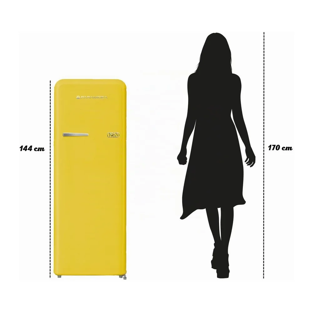 PYRAMIDEA Frigorifero Singola Porta Ventilato 240 Litri Colore Giallo MAMBO2401Y — 5