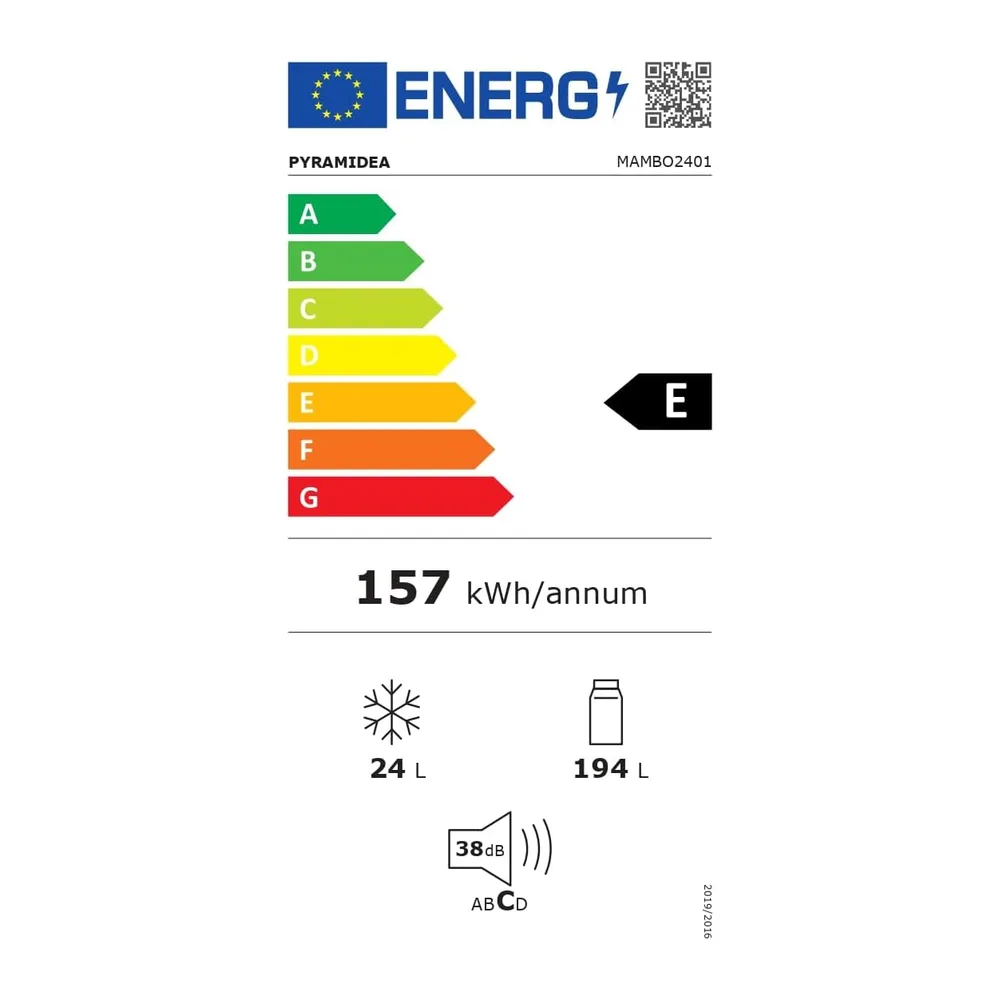 PYRAMIDEA Frigorifero Singola Porta Ventilato 240 Litri Colore Giallo MAMBO2401Y — 6