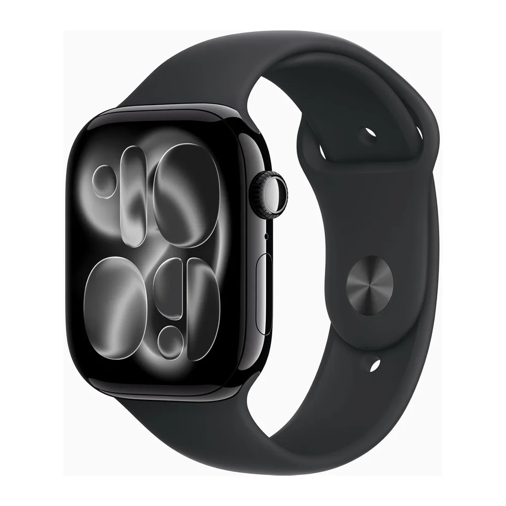 Apple Watch Series 11 [GPS + Cellular, 46mm] Cassa Jet Black in Alluminio con Cinturino Sport Nero, M/L