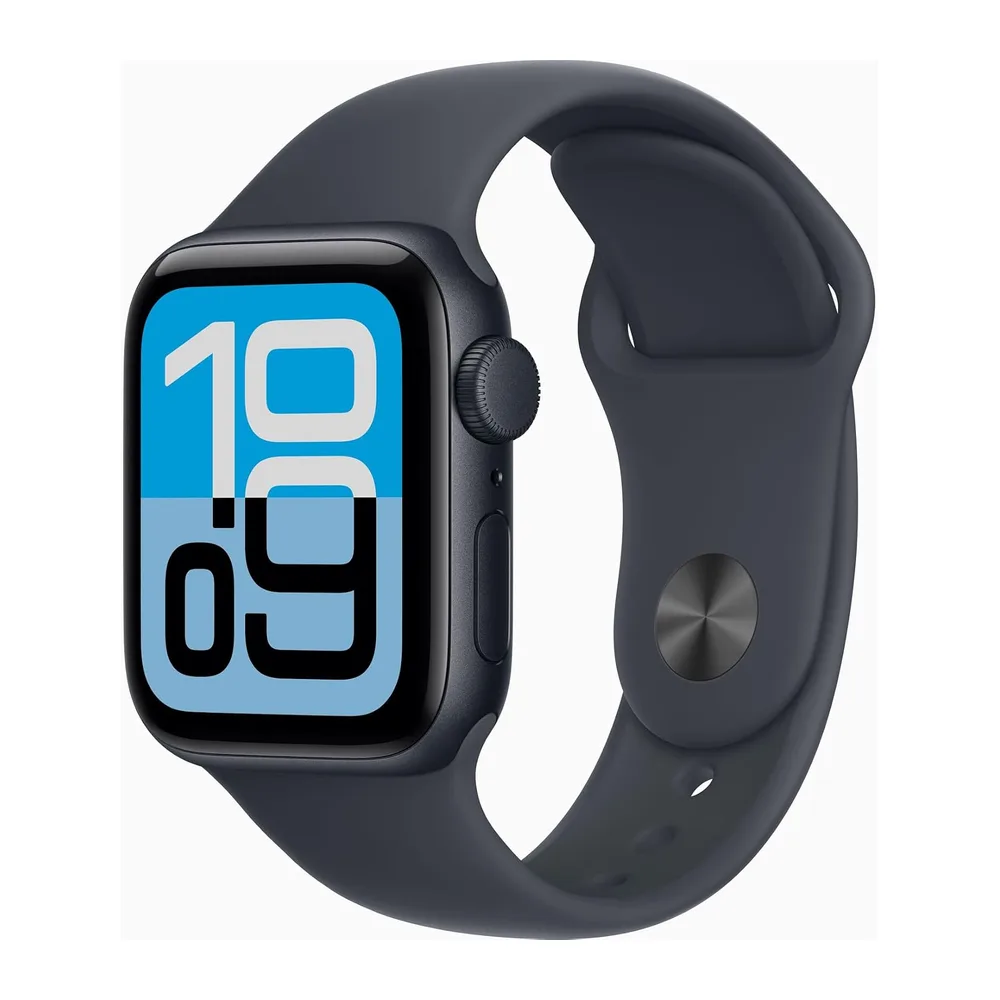 Apple Watch SE 3 [GPS + Cellular, 40mm] Cassa Mezzanotte in Alluminio con Cinturino Sport Mezzanotte, S/M