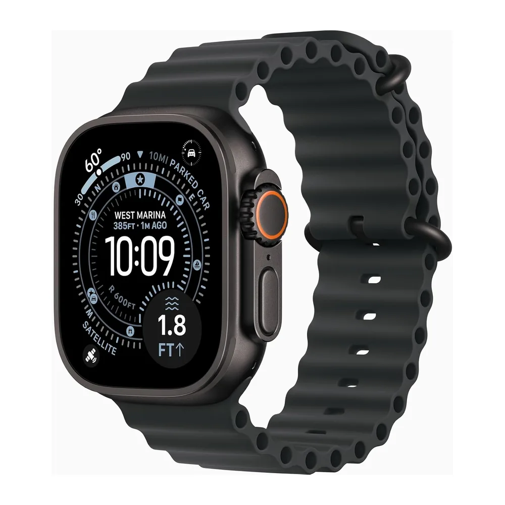 Apple Watch Ultra 3 [GPS + Cellular, 49mm] Cassa in Titanio Nero con Cinturino Ocean Nero (Ricondizionato)