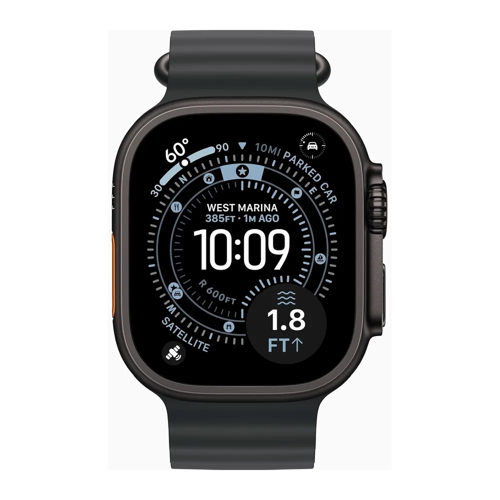 Apple Watch Ultra 3 [GPS + Cellular, 49mm] Cassa in Titanio Nero con Cinturino Ocean Nero (Ricondizionato) — 2