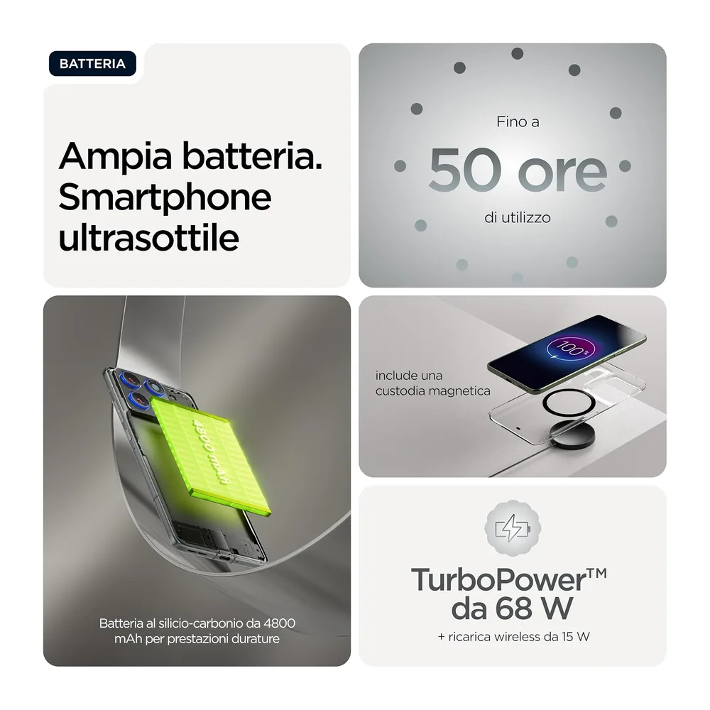 Motorola edge 70 con Moto AI (12/512GB, Tripla fotocamera da 50MP + flicker sensor, selfie 50MP, ultra — 3