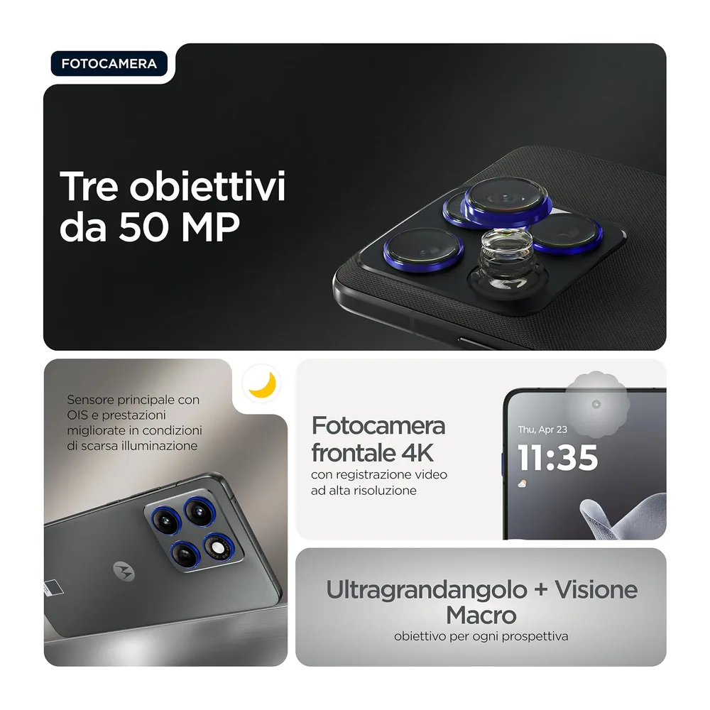 Motorola edge 70 con Moto AI (12/512GB, Tripla fotocamera da 50MP + flicker sensor, selfie 50MP, ultra — 4