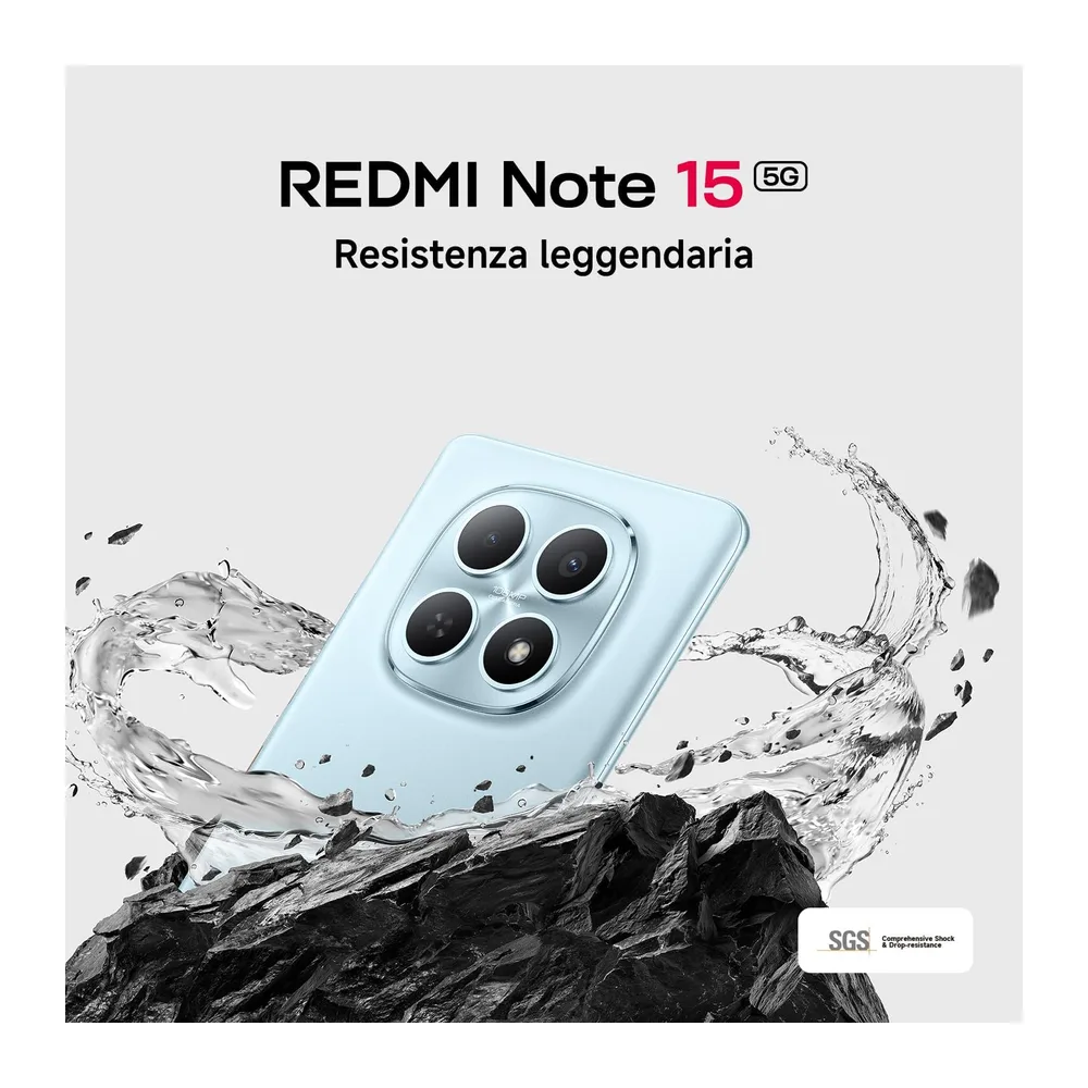 XIAOMI REDMI Note 15 5G, Smartphone 6+128GB, Viola Nebbia, Resistenza IP65 — 5