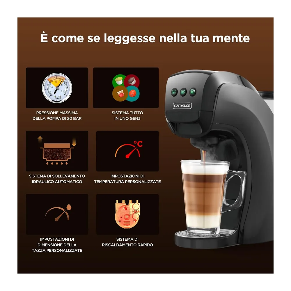 Warriors1 Macchina da Caffè a Capsule 5 in 1 per Nespresso — 5