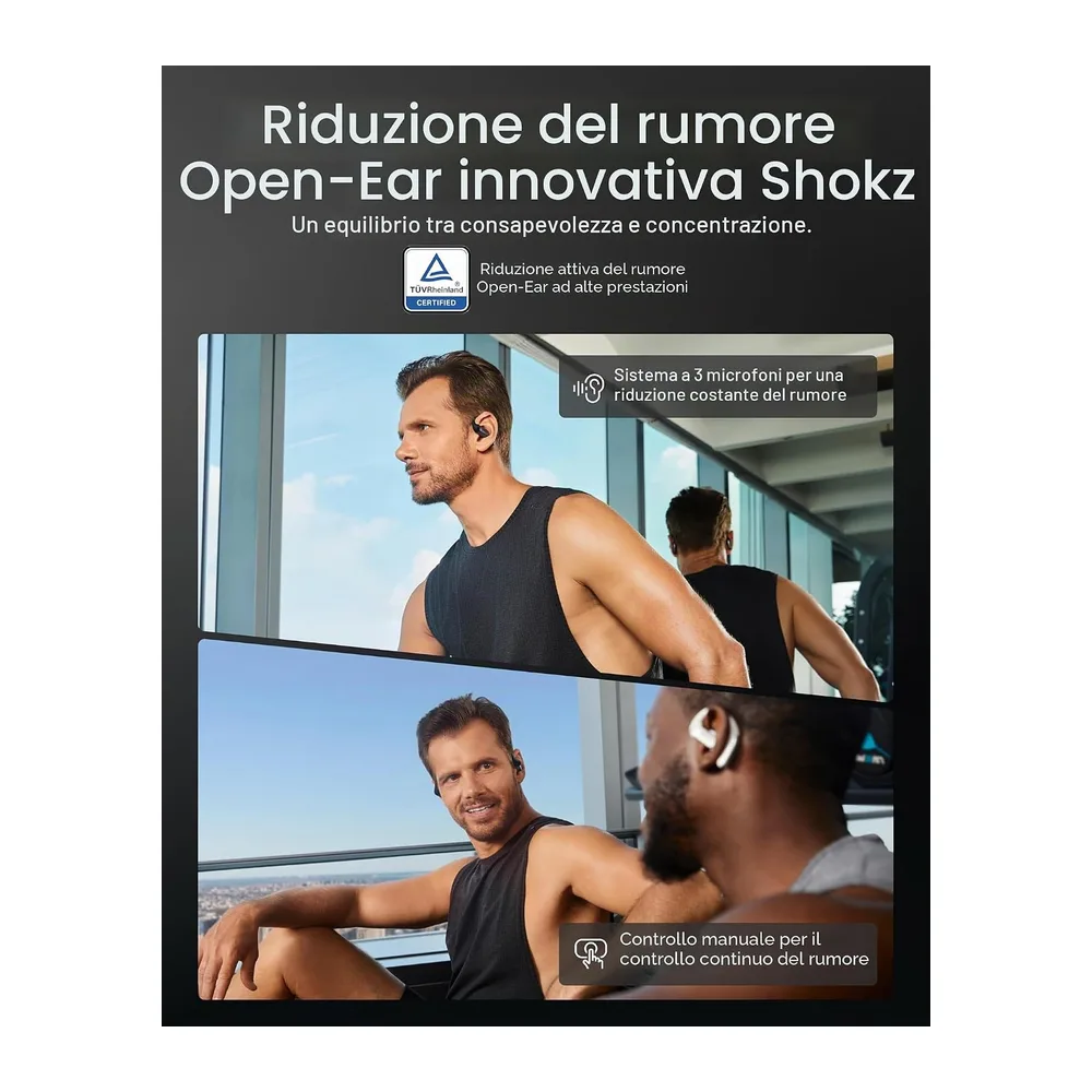 SHOKZ OpenFit Pro auricolari open-ear, Dolby Atmos - Nero — 5