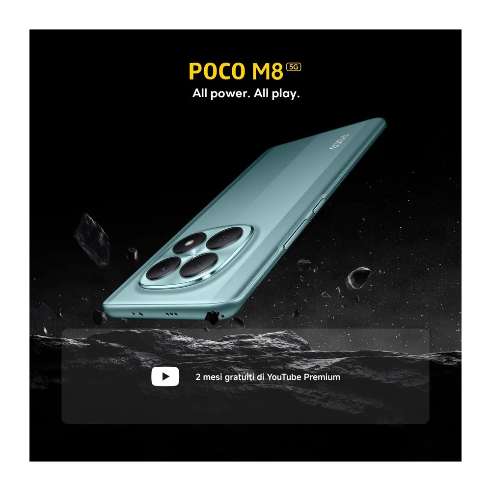 XIAOMI POCO M8 5G, Smartphone 8+256GB, Nero, Snapdragon® 6 Gen 3 — 2
