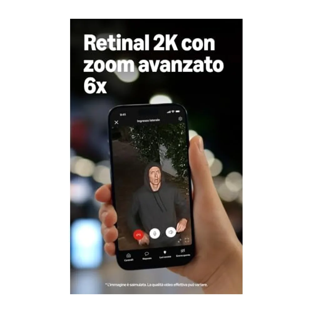 Ring Spotlight Cam 2K, Videocamera con faretti, plug-in (ultimo modello), video Retinal 2K, zoom 6x, faretti — 3