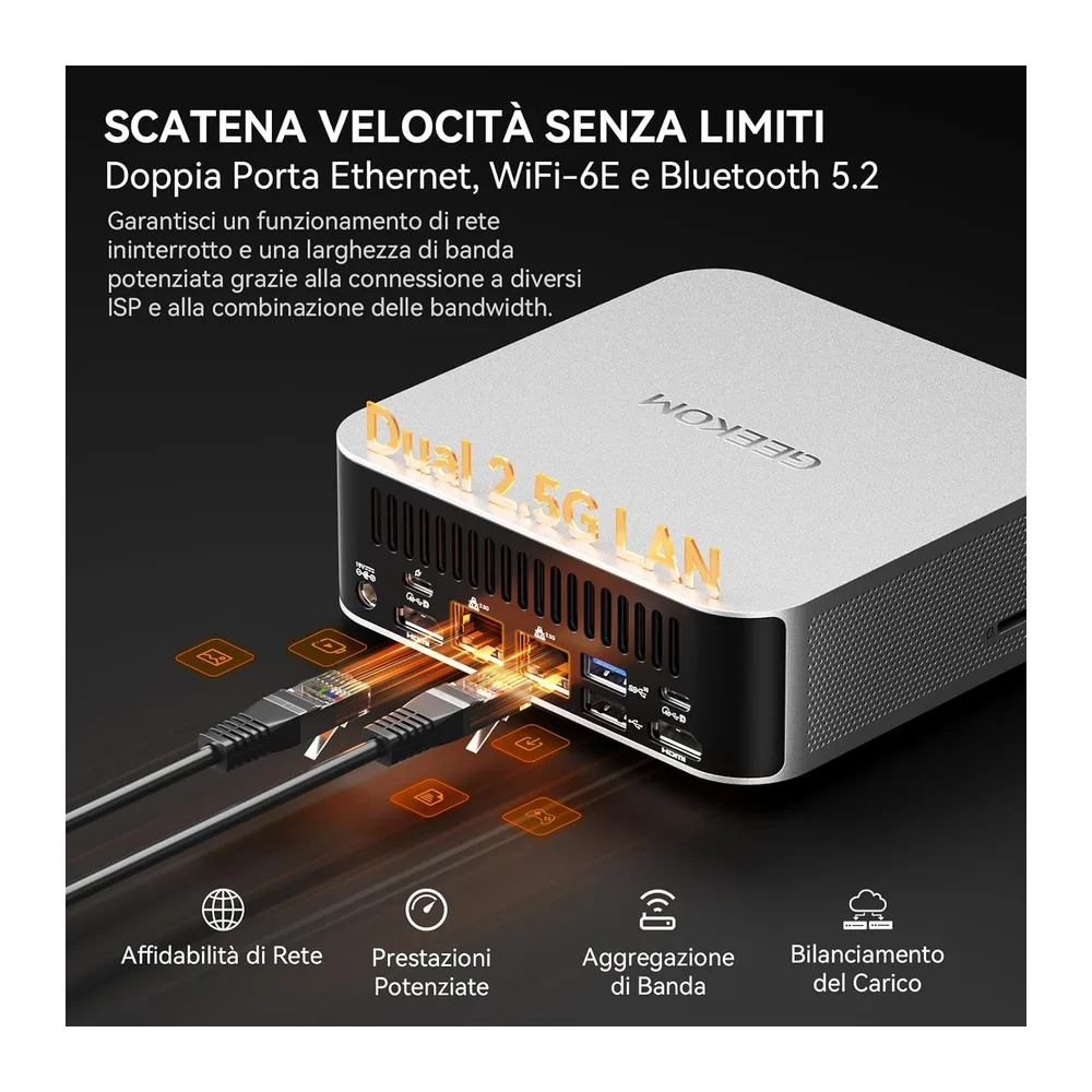 GEEKOM A8 Max Mini PC con AMD Ryzen 9 8945HS|32GB DDR5 e 1TB SSD — 5