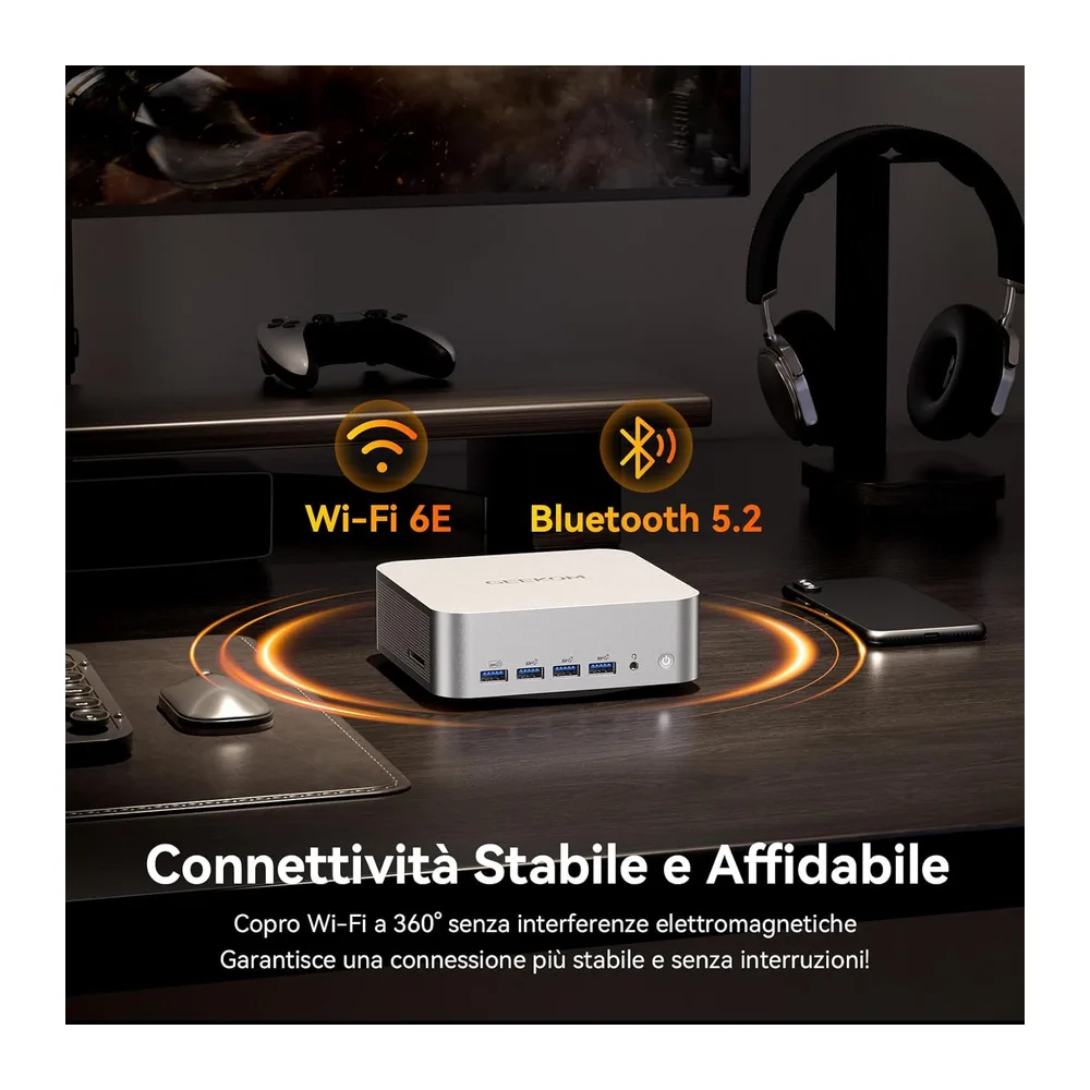 GEEKOM A8 Max Mini PC con AMD Ryzen 9 8945HS|32GB DDR5 e 1TB SSD — 6