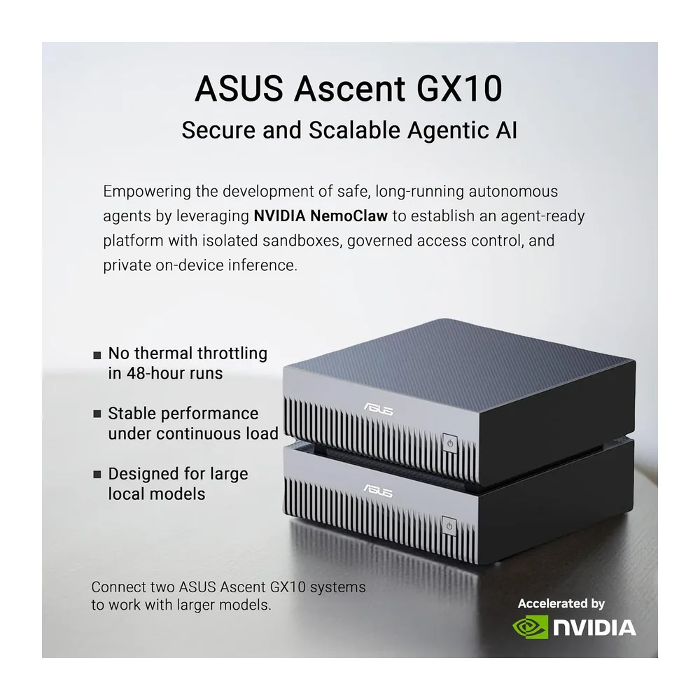 ASUS GX10, Computer Desktop NVIDIA GB10 e NVIDIA DGX, 128GB LPDDR5x, Grigio — 5