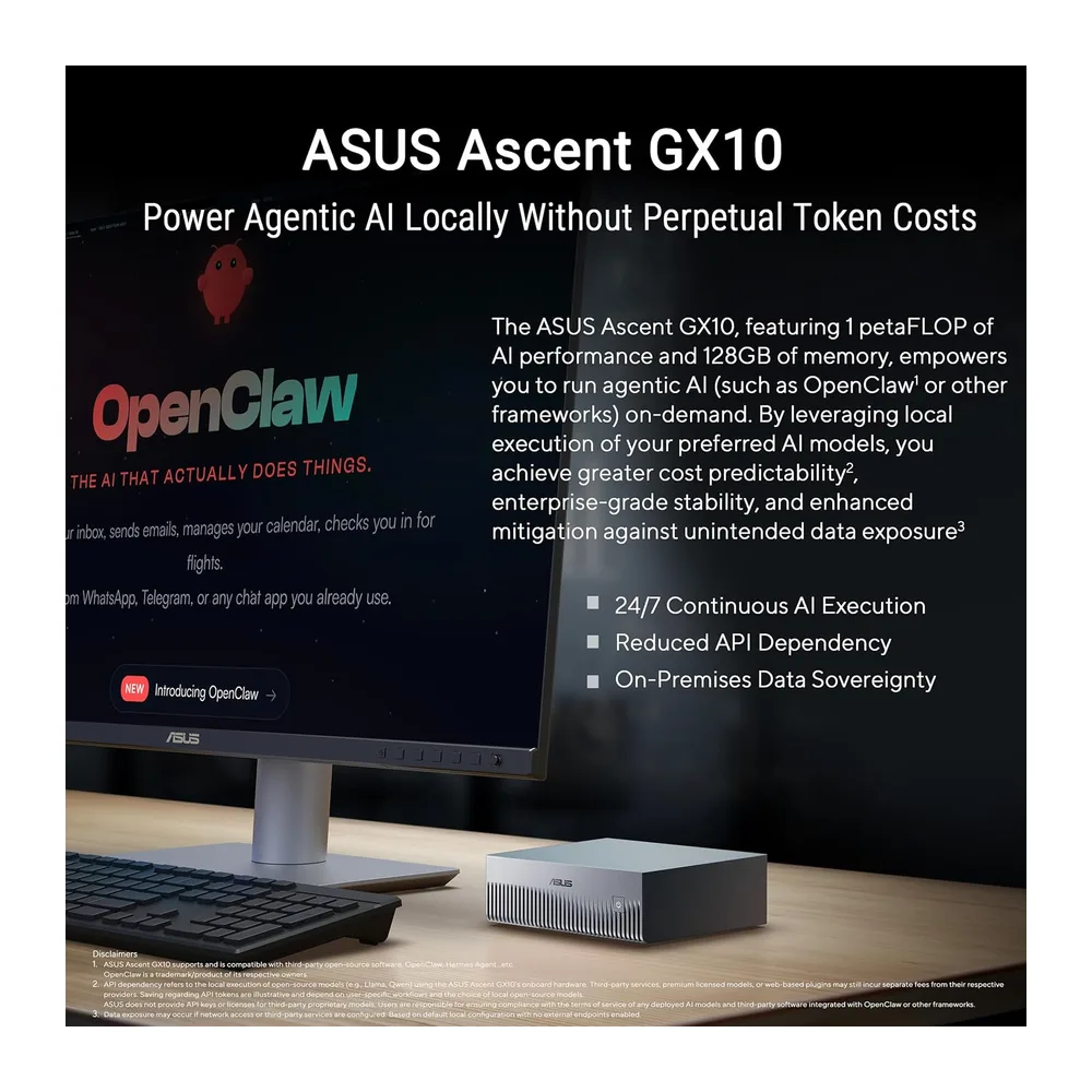 ASUS GX10, Computer Desktop NVIDIA GB10 e NVIDIA DGX, 128GB LPDDR5x, Grigio — 6
