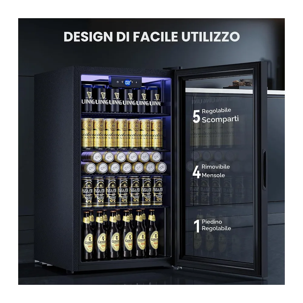 TRIUMPHKEY Frigorifero per Bevande 86L con Porta in Vetro — 5