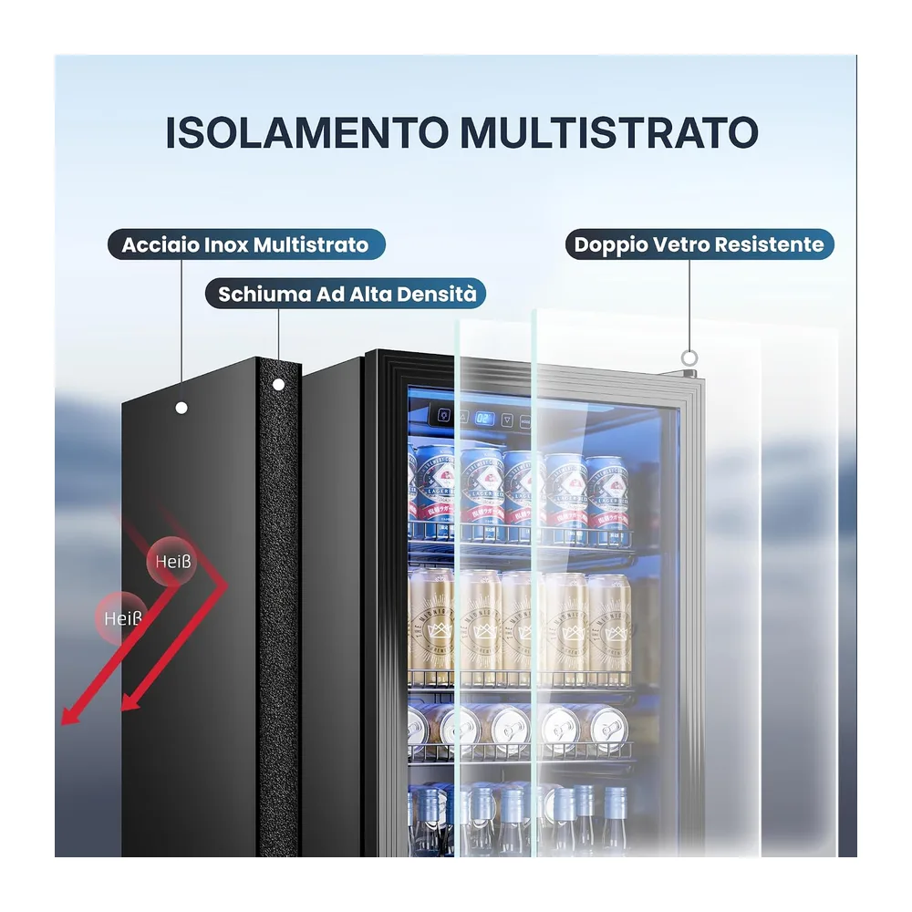 TRIUMPHKEY Frigorifero per Bevande 90 L con Porta in Vetro — 3