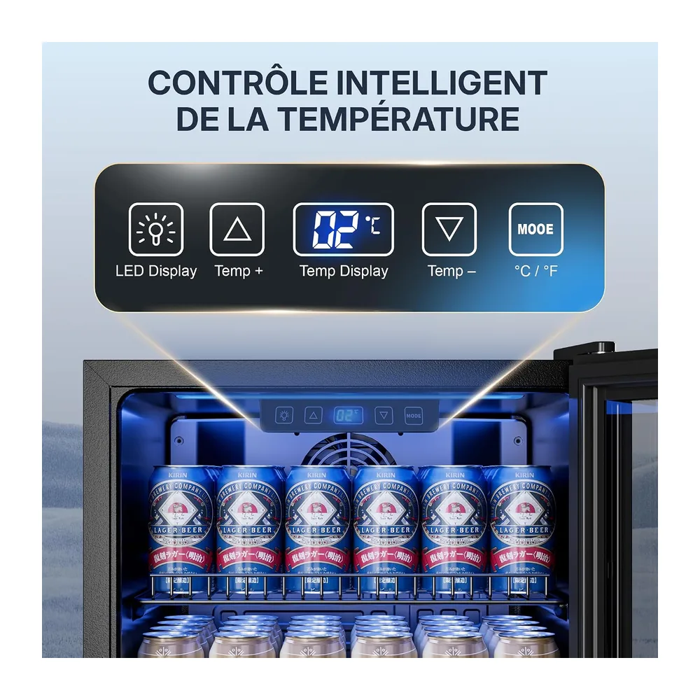 TRIUMPHKEY Frigorifero per Bevande 90 L con Porta in Vetro — 5