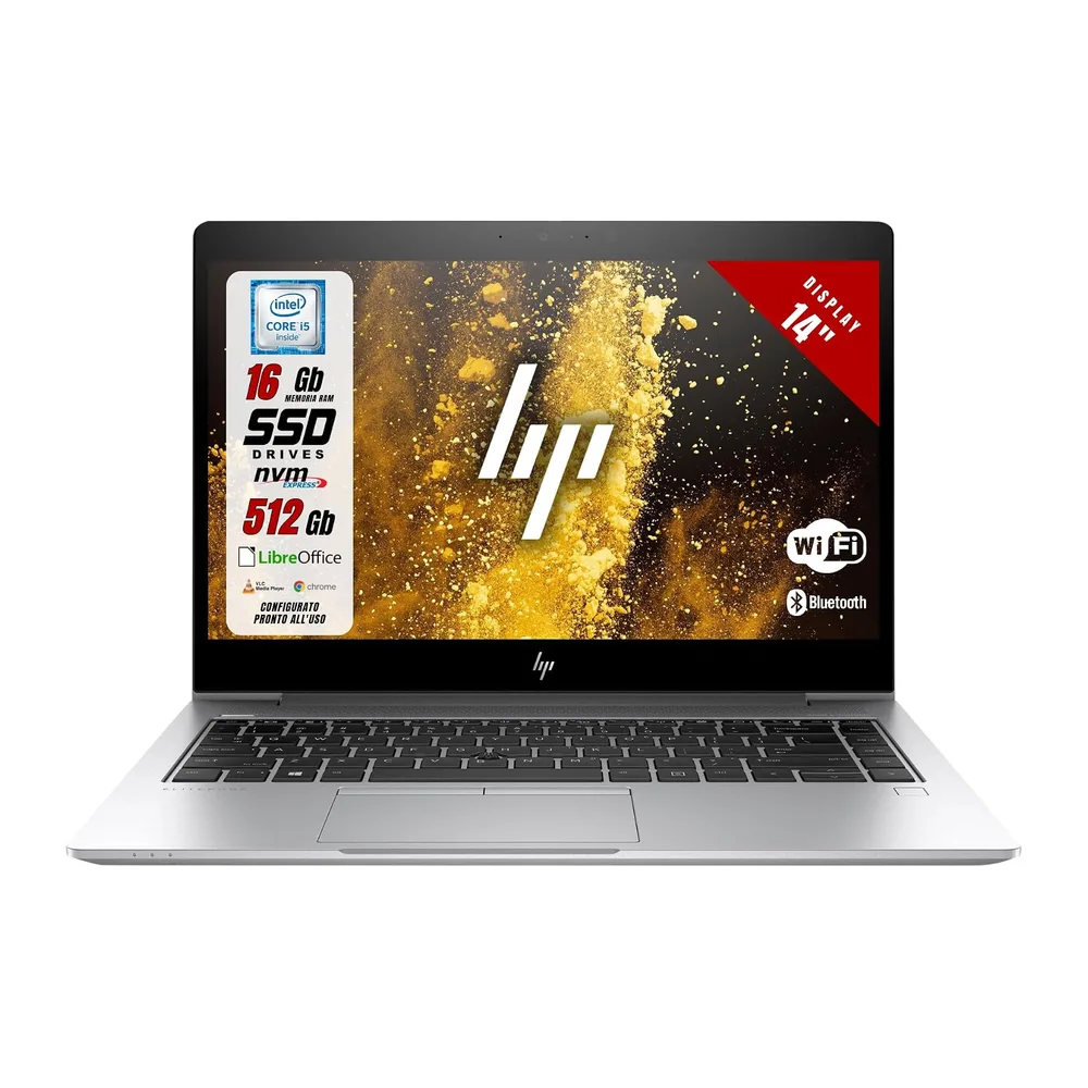 HP EliteBook - Pc Portatile 14" - Intel i5-8265U 4 Core 1.60Ghz - SSD 512Gb Ram 16Gb - Notebook con Win 11 e