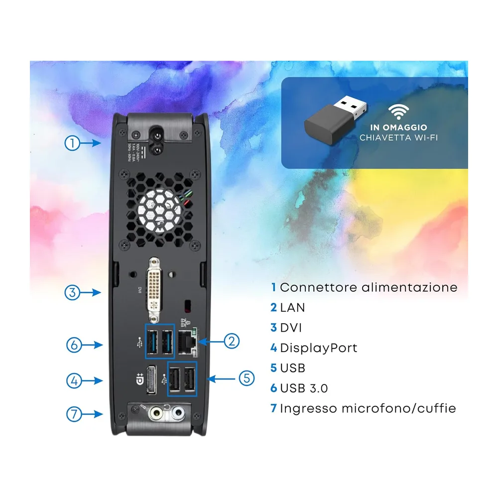 Fujitsu Esprimo - Mini Pc Computer Fisso Desktop - Intel i5-4570T 2 Core 2.9 GHz - Ram 8GB DDR4 SSD 256GB, — 3