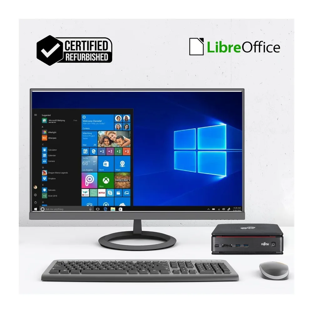 Fujitsu Esprimo - Mini Pc Computer Fisso Desktop - Intel i5-4570T 2 Core 2.9 GHz - Ram 8GB DDR4 SSD 256GB, — 5