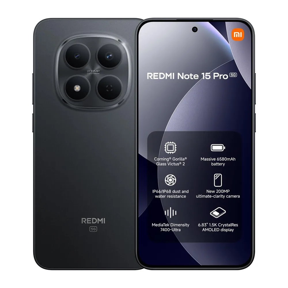 Redmi Note 15 Pro 5G 8+256 Black (No power adapter included) [Classe di efficienza energetica B]