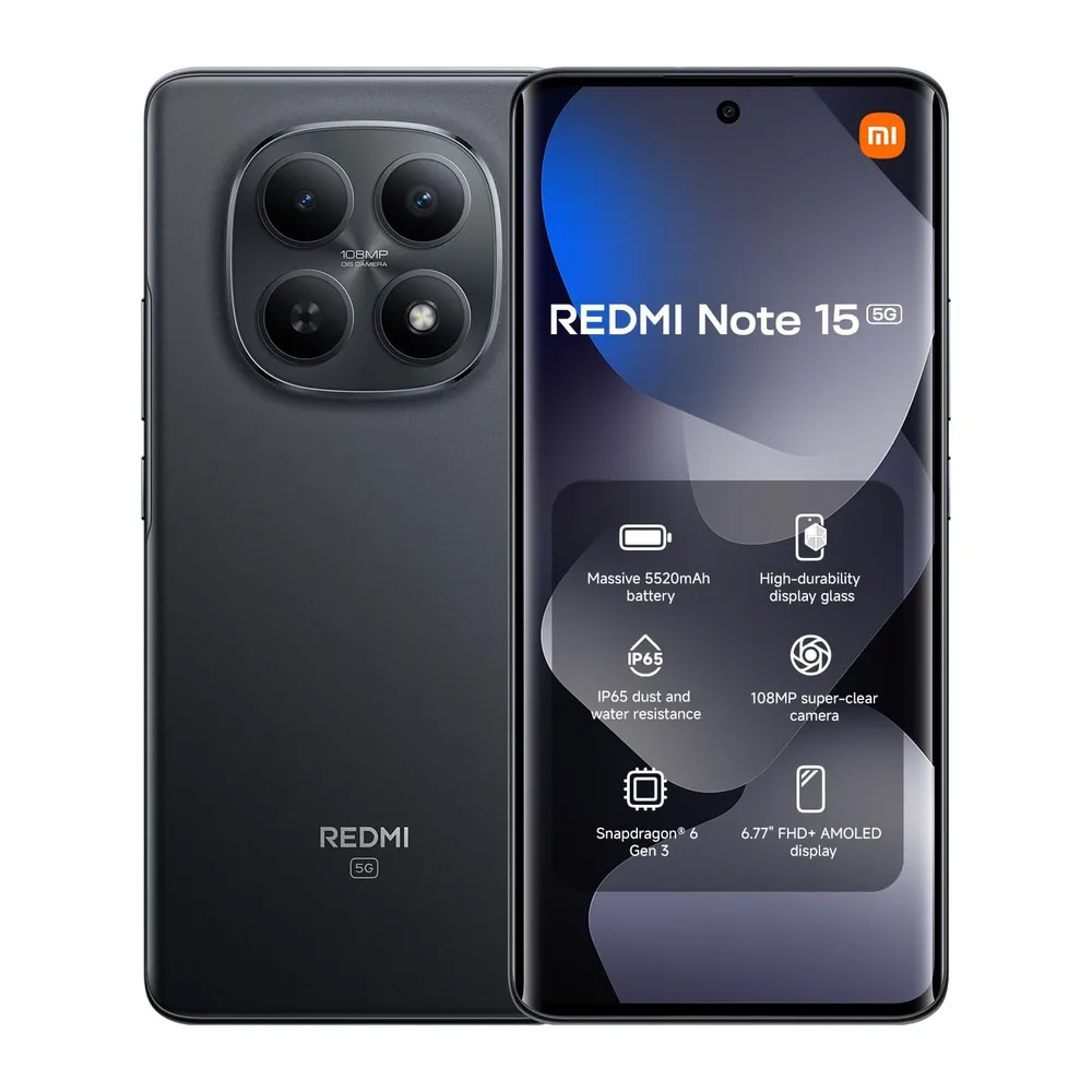 Redmi Note 15 5G 8+256 Black (No power adapter included) [Classe di efficienza energetica B]