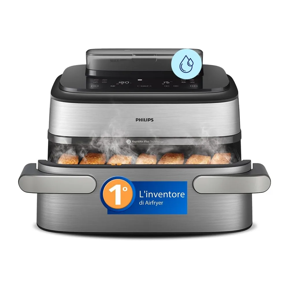 Philips Airfryer 5000 - Friggitrice ad aria, Cestello Flexi da 9.5L, Vapore
