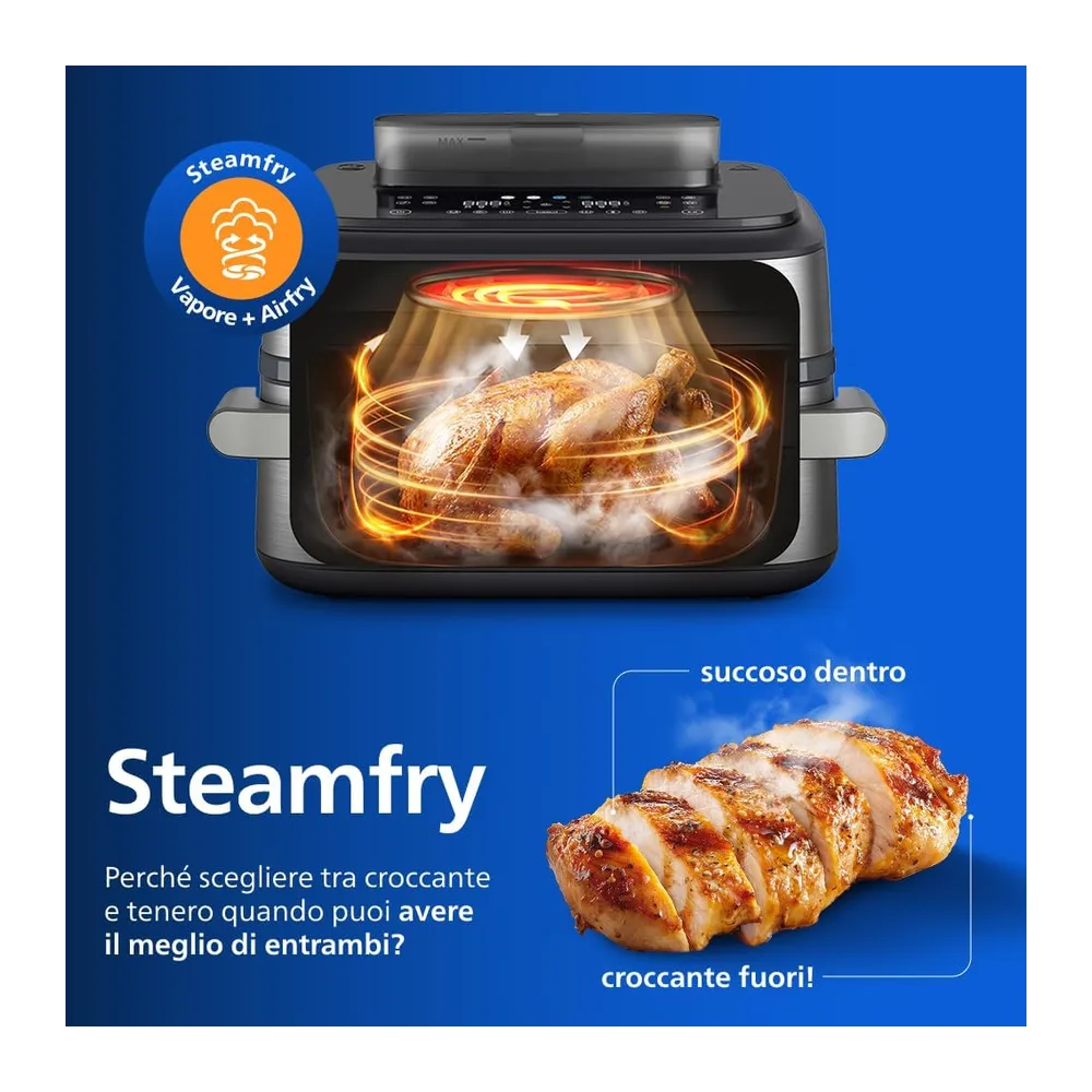 Philips Airfryer 5000 - Friggitrice ad aria, Cestello Flexi da 9.5L, Vapore — 5