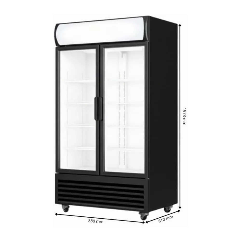 Générique Armadio per bevande - 568 L - 2 ante vetrate - interno bianco - raffreddamento positivo +1°C/+10°C — 2