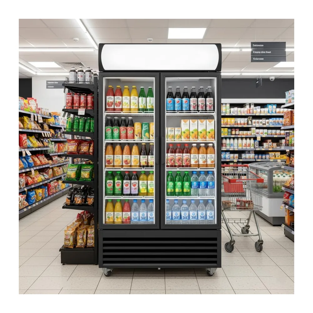 Générique Armadio per bevande - 568 L - 2 ante vetrate - interno bianco - raffreddamento positivo +1°C/+10°C — 3