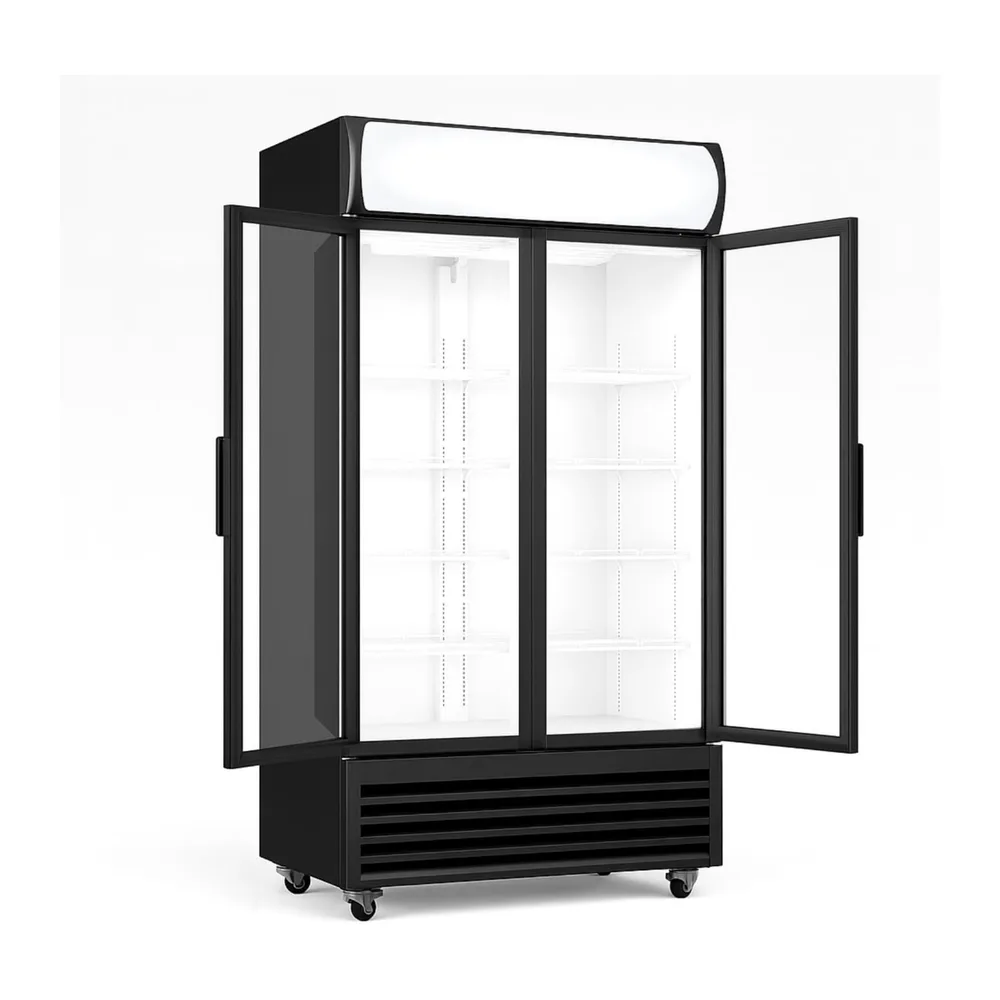 Générique Armadio per bevande - 568 L - 2 ante vetrate - interno bianco - raffreddamento positivo +1°C/+10°C — 4