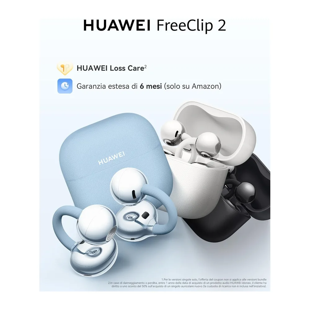 HUAWEI FreeClip 2 Nero, Cuffie Bluetooth Wireless, Design ultra-Leggero — 2